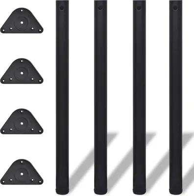 Obrázok produktu pre 4 výškovo nastaviteľné nohy stola Čierna 870 mm
