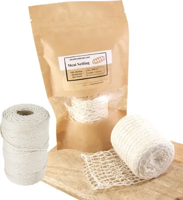Produktbild von Fleischnetz 200mm / 5m + Wurstgarn 80m - Schinkennetz, Räuchernetz, Küchengarn, Kochgarn