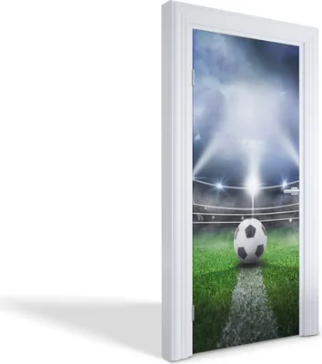 Produktbild von Türdeko Aufkleber Selbstklebende Wandsticker Personalisiert - Nachtfußballspiel - 95 x 205 cm