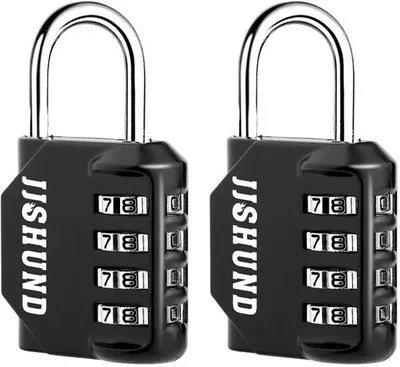 Image de Lot de 2 tiroirs, serrure à combinaison à 4 chiffres, tiroir métallique avec serrure à combinaison pour armoire, salle de sport, coffre à outils (noir)