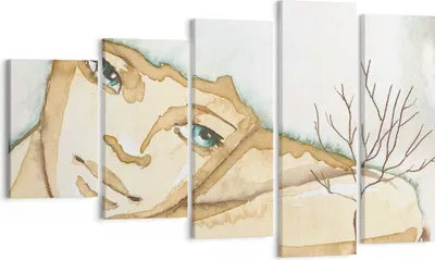 Produktbild von Bild auf Leinwand - Leinwandbild - Gesicht Dame Fantasie Grafik - 100x60cm - Wand Bild - Wanddeko - Leinwanddruck - Bilder - Kunstdruck - Wanddekoration - Leinwand bilder - Wandkunst - EG100x60-3175