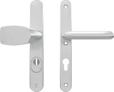Produktbild von AXA Sicherheitstürbeschlagset – Oval Plus U – Türgriff aus Aluminium – Modell U – PC72 mit Kernzugsicherung – SKG*** – Schmaler Schutz