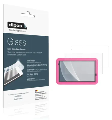 Produktbild von 2x Schutzfolie für VASOUN Tab 8 Plus matt - Anti-Shock 9H Folie dipos Glass Kunststoffglas