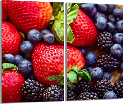 Produktbild von Glas-Herdplattenschutz 2x30x52 Erdbeeren