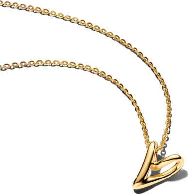 Image de Chaîne PANDORA avec pendentif cœur doré 364360C00-45