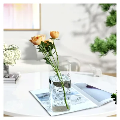Produktbild von Geschenk für Oma Blumenvase mit Gravur, Glasvase mit Blumenherz, Deko-Vase für Geburtstag und Muttertag