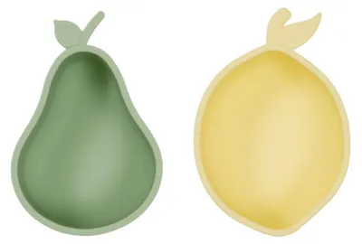 Immagine prodotto di OYOY MINI Snack Bowls M107409: ciotoline in silicone per la merenda, 2 pezzi, per bambini, con motivo a frutta, lavabili in lavastoviglie