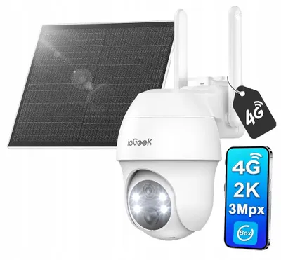 Produktbild von ieGeek 3MPX 2K 4G LTE Überwachungskamera Außen, drehbar