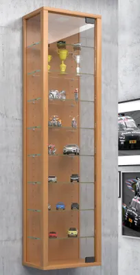 Produktbild von VCM Glasvitrine hängend | Vitrine Glas mit ESG-Sicherheitsglas | Maße ca. H. 115 x B. 33 x T. 18 cm| Hängevitrine Glas | Modern und platzsparend | Glas Vitrinenschrank - Stano Maxi