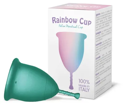 Imagen del producto de Taza menstrual de tamaño M, fabricada en silicona médica, reutilizable, para usar durante la menstruación