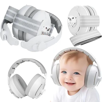 Produktbild von Bügelgehörschutz 2-in-1 Gehörschutz Baby Kopfhörer Neugeboren Ohrenschützer mit Geräuschunterdrückung & Verstellbares Kopfband Baby Kopfhörer