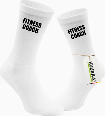 Produktbild von Huuraa Uni Socken Fitness Coach Training 37/41 White Baumwolle Tennissocken Geschenkidee