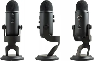 Zdjęcie produktu dla Mikrofon USB Blue Yeti Blackout, mikrofon kierunkowy, połączenie kablowe, do studia, 4 tryby pracy