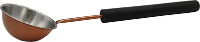 Produktbild von Nikkarien Saunakelle Edelstahl Kupfer Ø 11 cm schwarzer Holzgriff 10254