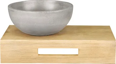 Produktbild von Differnz Waschtisch-Set HURA L Waschbecken 28 cm Beton und Ablage 40 cm in Eiche 38.006.18