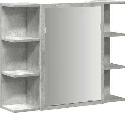 Zdjęcie produktu dla vidaXL Szafka łazienkowa z lustrem betonowa szara 80x20,5x64 cm materiał drewnopochodny