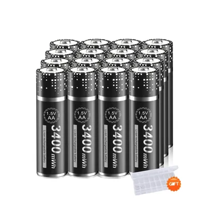 Obrázek produktu pro Nabíjecí lithium-iontová baterie PALO AA, kapacita 3400 mWh, včetně chytré nabíječky USB , 16 baterií