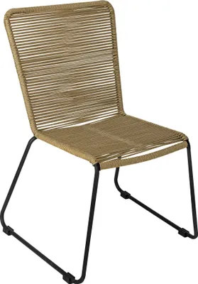 Produktbild von Gartenstuhl Outdoor-Seilstuhl Farbe Taupe mit Eisen-Gestell in schwarz ISRA