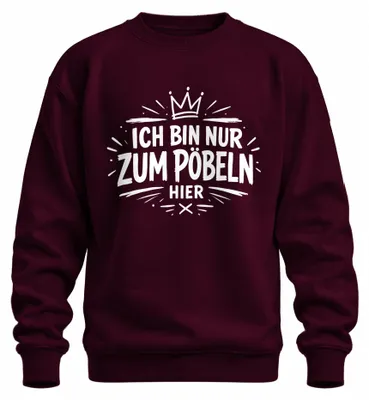Obrázek produktu pro Trikot s potiskem "Jsem tu jenom, abych provokoval", vtipné, sarkastické, zábavné. Barva: vínová, velikost L