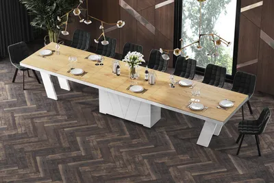 Produktbild von Design Esstisch Tisch HEG-111 Hochglanz XXL ausziehbar 160 bis 412 cm