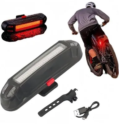 Image de Kit d'éclairage LED pour vélos, rechargeable par USB, feux de signalisation LED, éclairage pour VTT