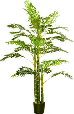Zdjęcie produktu dla Fortuna Lai Sztuczna palma 190 cm Sztuczna roślina, plastikowe sztuczne rośliny w doniczkach Sztuczna palma, sztuczna roślina do salonu, sypialni, biura, ogrodu, nowoczesna dekoracja, prezent