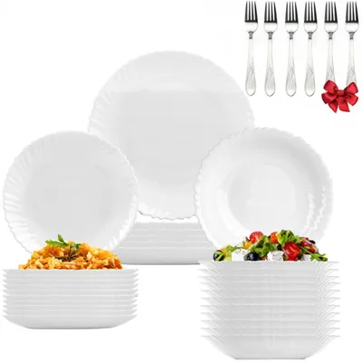 Produktbild von Tafelservice Gala Home Festa Italia 36-teilig aus Opalglas für 12 Personen weiß