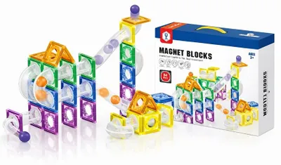 Zdjęcie produktu dla Klocki Magnetyczne Tor Kulkowy Kulodrom 84 el. Zestaw Konstrukcyjny 3D