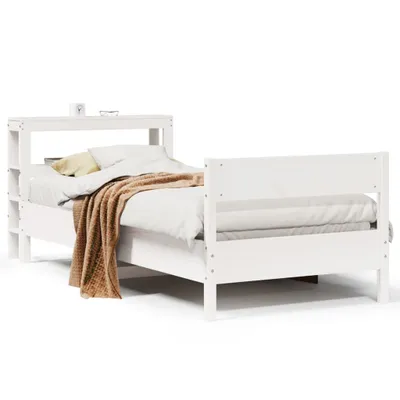 Produktbild von Maison Exclusive - Massivholzbett ohne Matratze Weiß 90x200 cm Kiefernholz