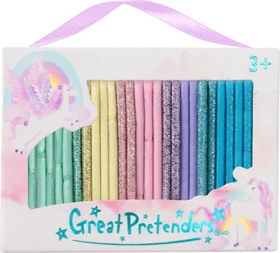 Produktbild von Kinder Regenbogen Haargummis Set mit 25 bunten Haargummis