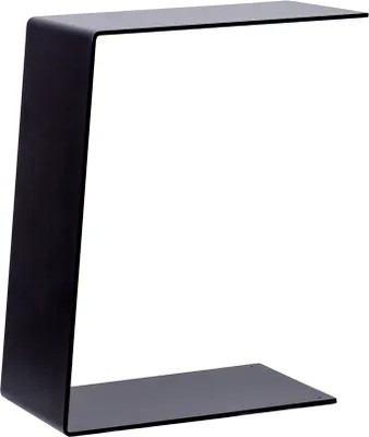 Produktbild von C-förmiger Beistelltisch ST1 Schwarz Metall 40x30x55 cm mit Ablagefläche, keine Montage erforderlich