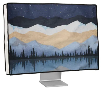 Produktbild von kwmobile Leinen Hülle kompatibel mit 31-32" Monitor - Schutzhülle Staubschutz Abdeckhaube für PC Bildschirm - Computer Screen Cover Staubhaube Haube -