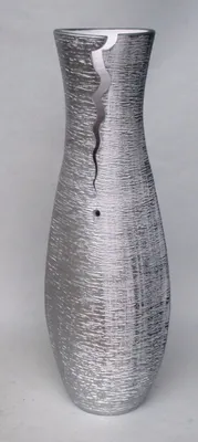 Produktbild von Bodenvase Dekovase Keramik Schwarz Silber ca.60 CM - Modell: Rio B - Eingeschnitten Schwarz - Silber