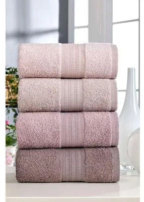 Zdjęcie produktu dla Zestaw ręczników, 4 sztuki, 50 x 85 cm, 100% bawełna, kolor pudrowy