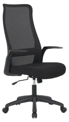 Bürostuhl ergonomisch, Netz-Rückenlehne, Stoff, Schwarz