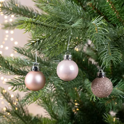 Productafbeelding van Kerstballen, kunststof, 3 cm, set van 14 - Roze