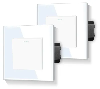 Productafbeelding van Wandschakelaars met glazen frame - 2 stuks