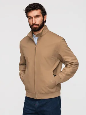 Produktbild von OMBRE Harrington Jacke mit Stehkragen und Reißverschluss OM-JANP-0326 coffee XXL