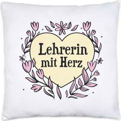Produktbild von Lehrerin mit Herz Kissen Inkl. Kissen Geschenkidee Zum Danke Sagen Beste Lehrerin