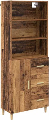Zdjęcie produktu dla Highboard z szufladą Stare drewno 69,5 x 32,5 x 180 cm