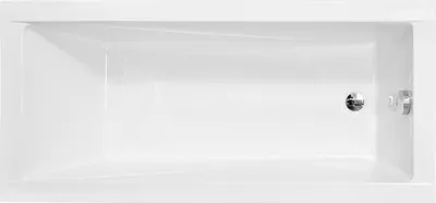 A top-down view of a white bathtub.