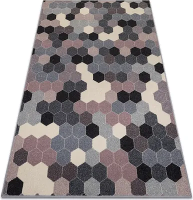 Produktbild von Teppich HEOS 78537 grau / rosa / creme HEXAGON beige 190x270 cm