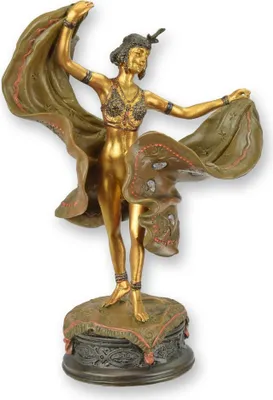 Produktbild von Bronzeskulptur einer Tänzerin Replikat Retro Design Dekoration