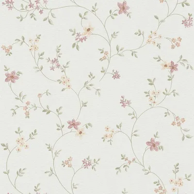Image de Profhome 937701-GU Papier peint floral mat blanc vert 5,33 m2