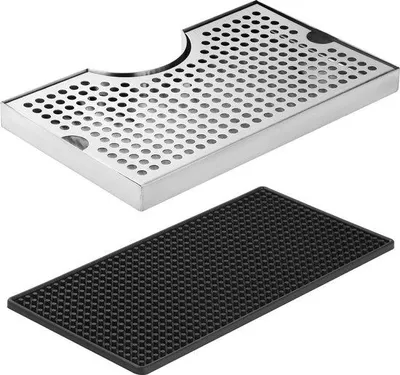 Produktbild von Famanu Bierablage Edelstahl mit Gummimatte - U-förmig, 7" x 12"