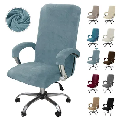 Productafbeelding van Kantoelstoel bekleding met armleuningen, fluweel, grijsblauw, maat L