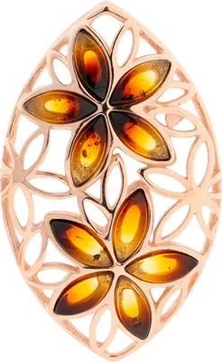 Produktbild von Anhänger aus 925 Silber mit Sunrise Bernsteinen, rosévergoldet, Silberschmuck