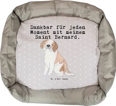 Produktbild von Mr. & Mrs. Panda Hundekissen Saint Bernard Moment - Grau Pastell - Geschenk, Muttertag, Welpen, St. Bernhardshund, Perro San Bernardo, Geburtstag, Vatertag, Hund, Dog