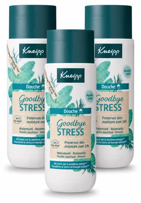 Produktbild von 3 x Kneipp Douchegel Goodbye Stress - Wasserminze & Rosmarin - 200 ml - Vorteilspackung - 3 Stücke