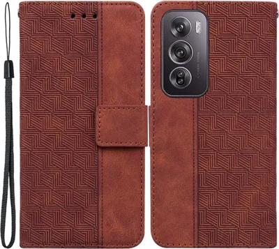Produktbild von OPPO Reno12 Pro Hülle - Coverup Geometric Klapphülle - Braun